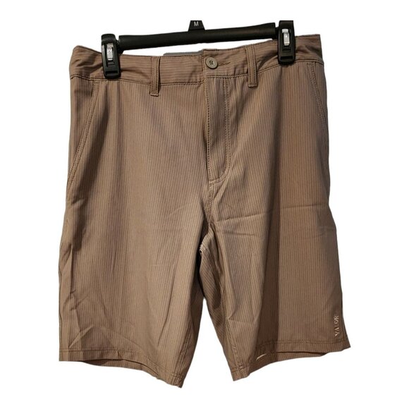 Valor Collective Shorts Men 31 Beige Herringbone 100% Polyester Skate Beach Surf - Picture 1 of 16